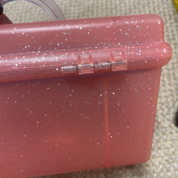 Caboodles Vintage Pink Glitter Makeup Case W/H Mirror Model #2720 Tray Y2K - Picture 5 of 9